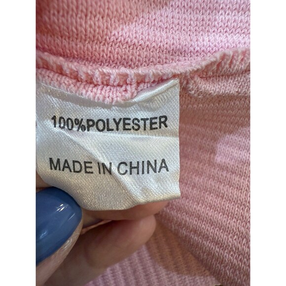 White Fox Pink Ribbed Knit Crop Tank Top Small | Y2K Minimalist Sleeveless - Picture 7 of 8